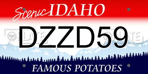 DZZD59 Idaho License Plate