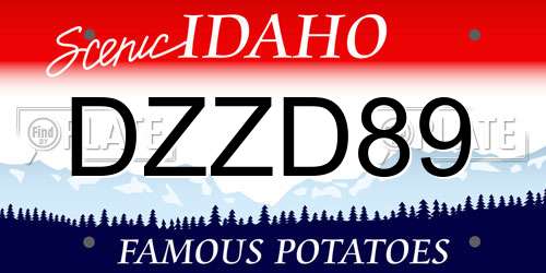 DZZD89 Idaho License Plate