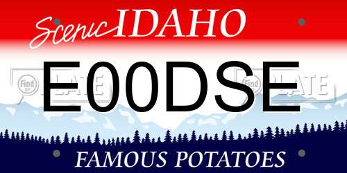 E00DSE Idaho License Plate