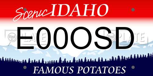 E00OSD Idaho License Plate