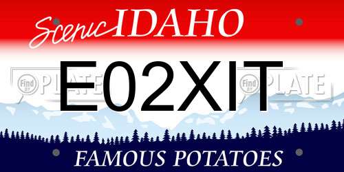 E02XIT Idaho License Plate