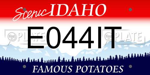 E044IT Idaho License Plate