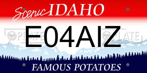 E04AIZ Idaho License Plate