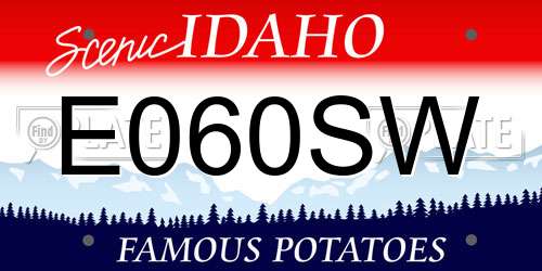 E060SW Idaho License Plate
