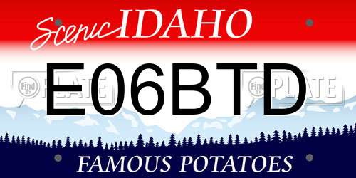 E06BTD Idaho License Plate