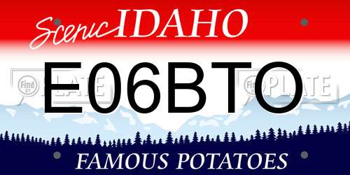 E06BTO Idaho License Plate