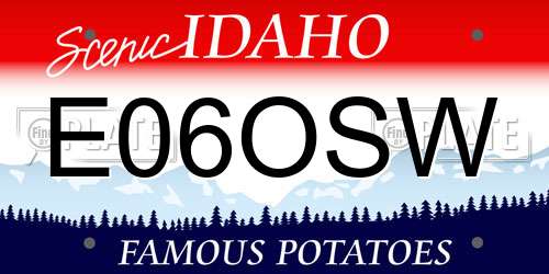E06OSW Idaho License Plate