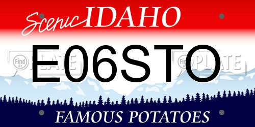 E06STO Idaho License Plate
