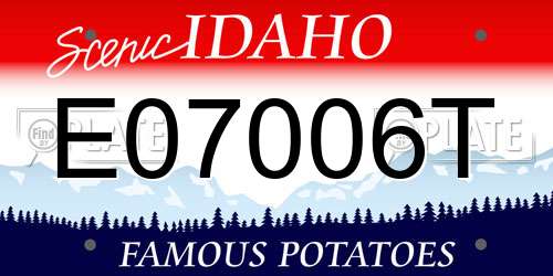 E07006T Idaho License Plate