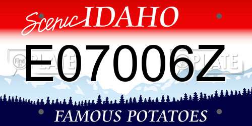 E07006Z Idaho License Plate