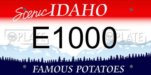 E1000 Idaho License Plate
