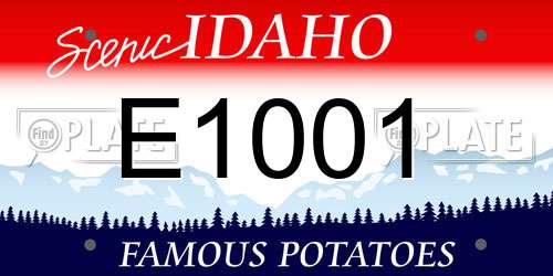 E1001 Idaho License Plate