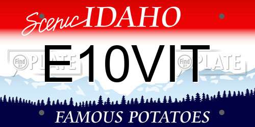 E10VIT Idaho License Plate