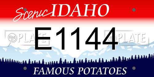 E1144 Idaho License Plate