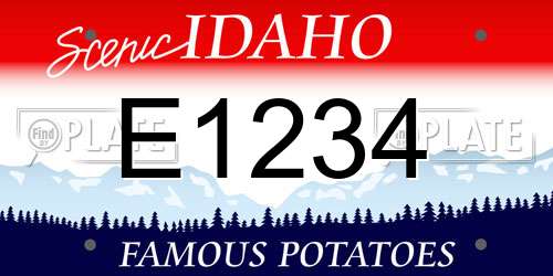 E1234 Idaho License Plate