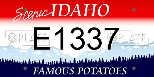 E1337 Idaho License Plate