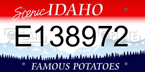 E138972 Idaho License Plate