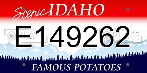 E149262 Idaho License Plate