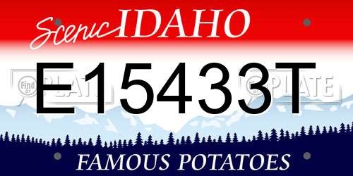 E15433T Idaho License Plate