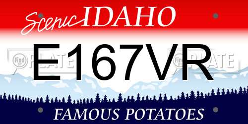 E167VR Idaho License Plate