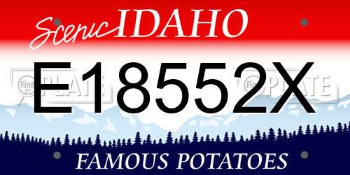 E18552X Idaho License Plate
