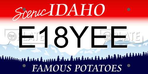 E18YEE Idaho License Plate