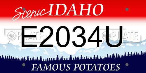 E2034U Idaho License Plate