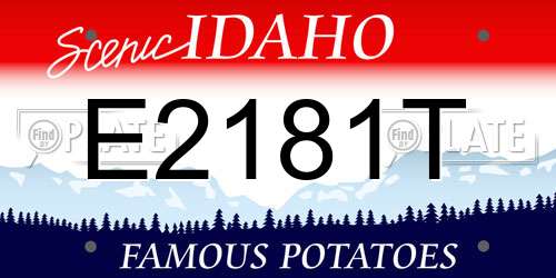 E2181T Idaho License Plate