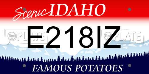 E218IZ Idaho License Plate