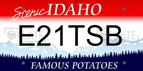 E21TSB Idaho License Plate