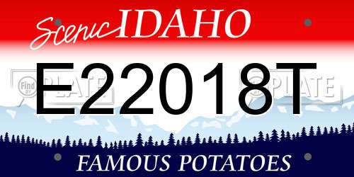 E22018T Idaho License Plate