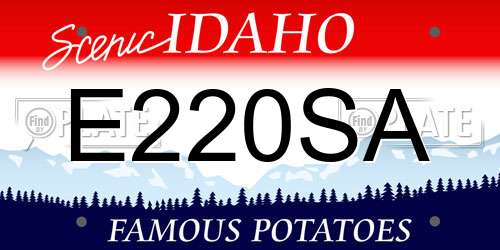 E220SA Idaho License Plate
