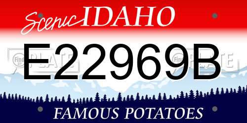 E22969B Idaho License Plate