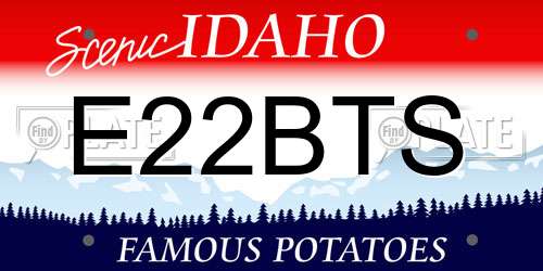 E22BTS Idaho License Plate