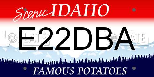 E22DBA Idaho License Plate