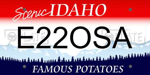 E22OSA Idaho License Plate