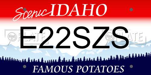 E22SZS Idaho License Plate