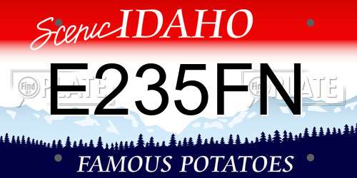 E235FN Idaho License Plate