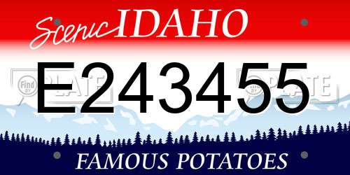 E243455 Idaho License Plate