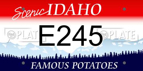E245 Idaho License Plate