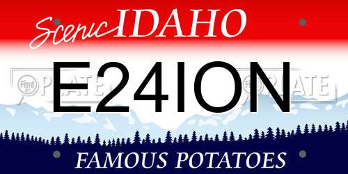 E24ION Idaho License Plate