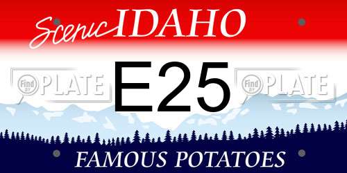 E25 Idaho License Plate