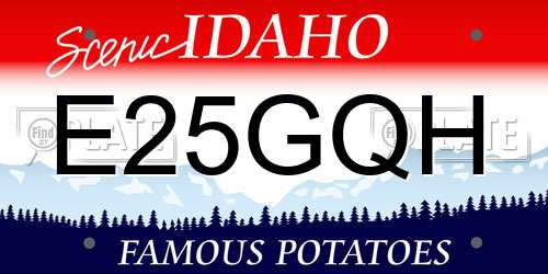 E25GQH Idaho License Plate