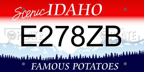 E278ZB Idaho License Plate