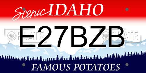 E27BZB Idaho License Plate