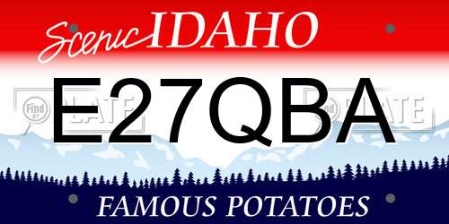 E27QBA Idaho License Plate