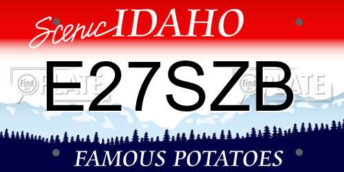 E27SZB Idaho License Plate