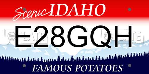 E28GQH Idaho License Plate