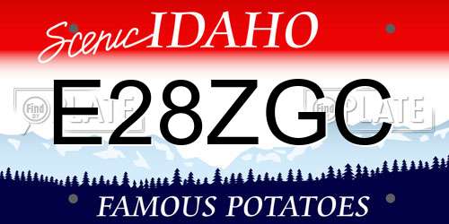 E28ZGC Idaho License Plate