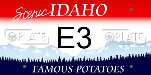E3 Idaho License Plate